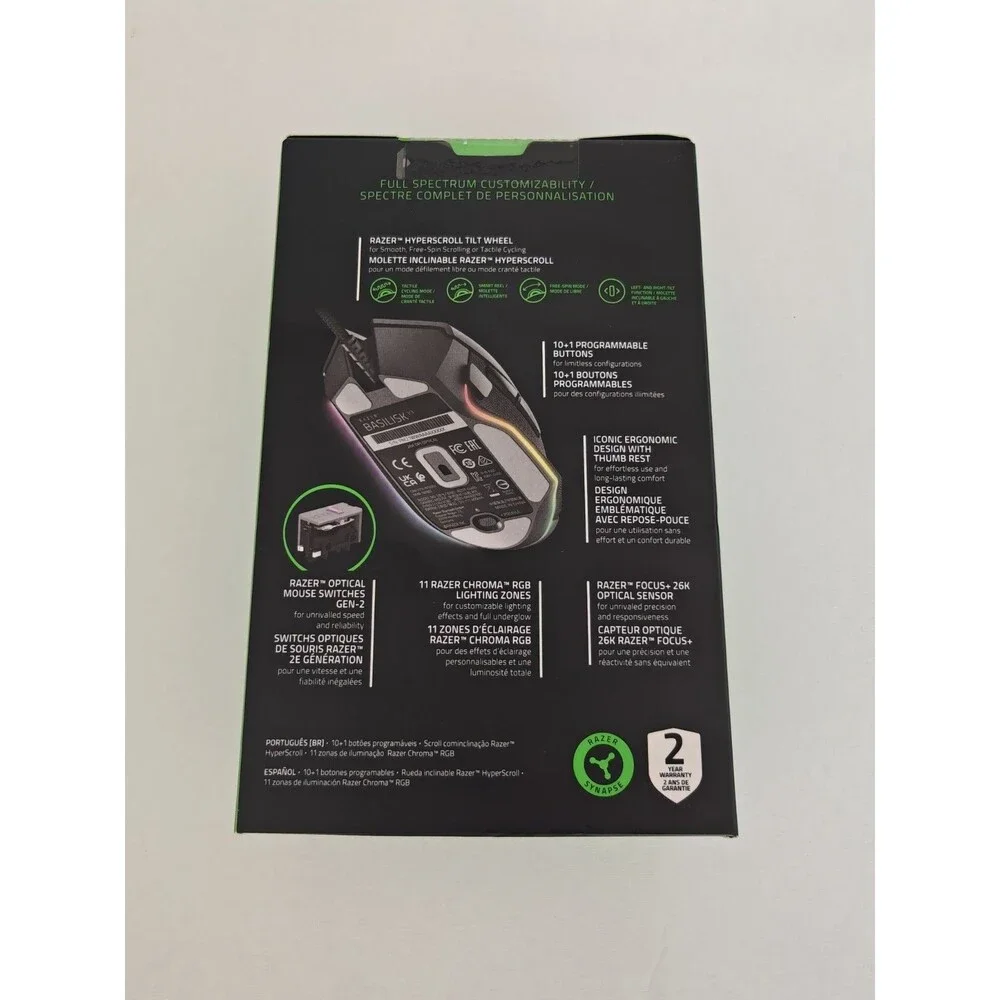Razer Basilisk V3 Wired Gaming Mouse Chroma RGB 26K DPI New Sealed RZ01-04000100